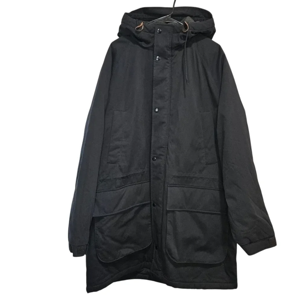 J Crew Men's Black Hull Hooded Jacket With Primaloft
